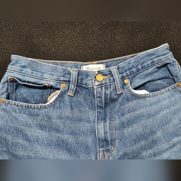 Madewell Women's Baggy Straight Classic Blue Denim Jeans, Size 28 - Picture 4 of 14